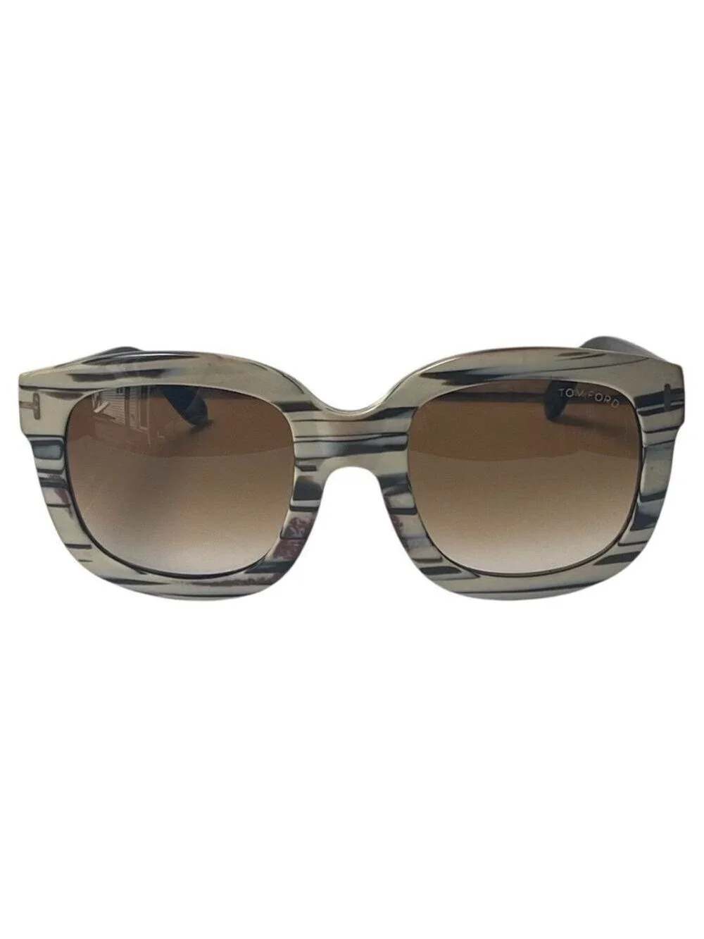 Tom Ford CHRISTOPHE Sunglasses Ivory Black Frame Brown Lens FT279 25F 53-23 140